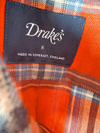Drake's Red Lumberjack Check Double Pocket Shirt