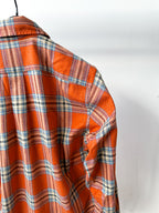 Drake's Red Lumberjack Check Double Pocket Shirt
