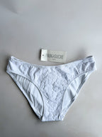 Pain De Sucre White Floral Woven Bikini Bottom in Inae