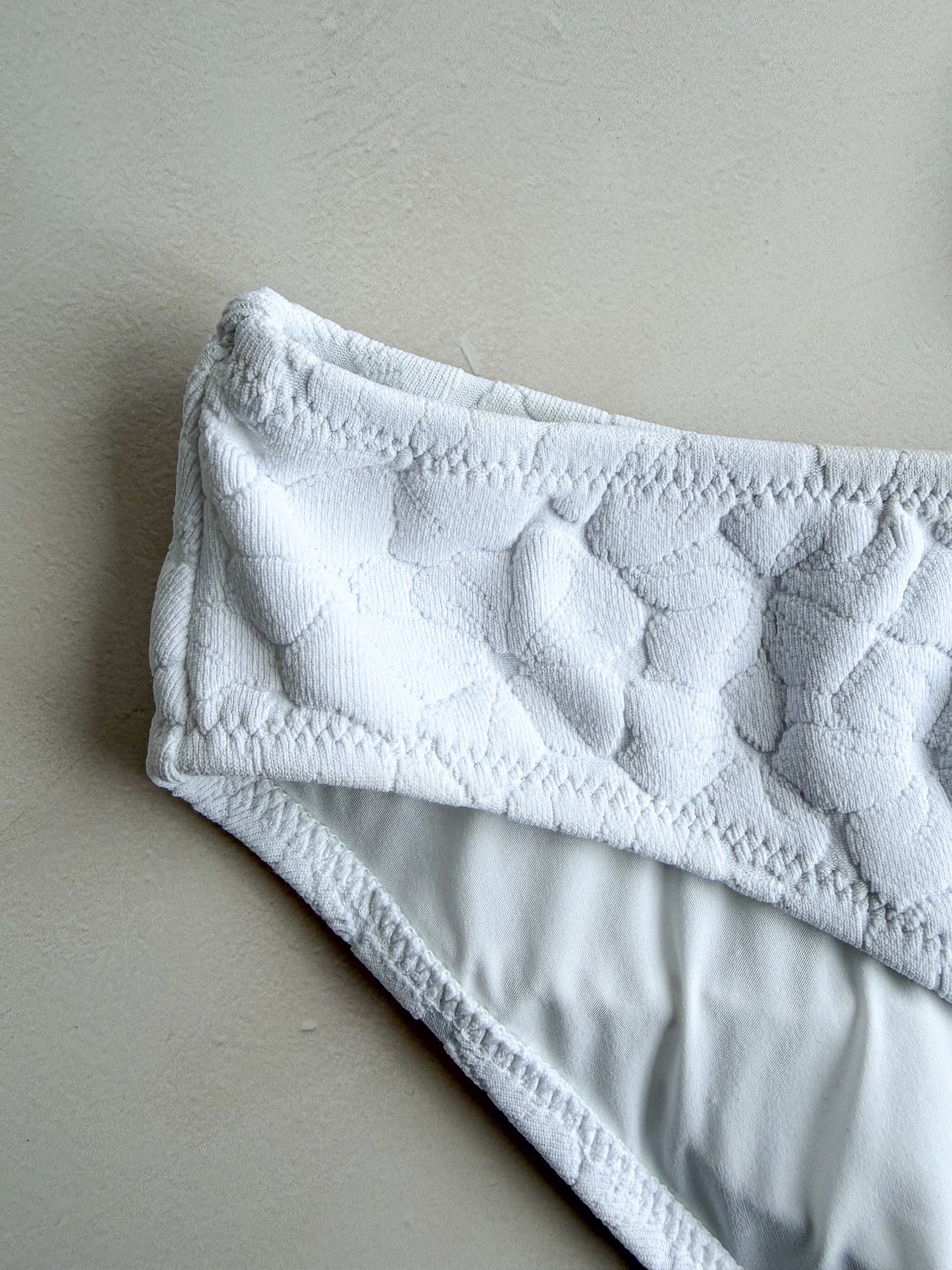 Pain De Sucre White Floral Woven Bikini Bottom in Inae