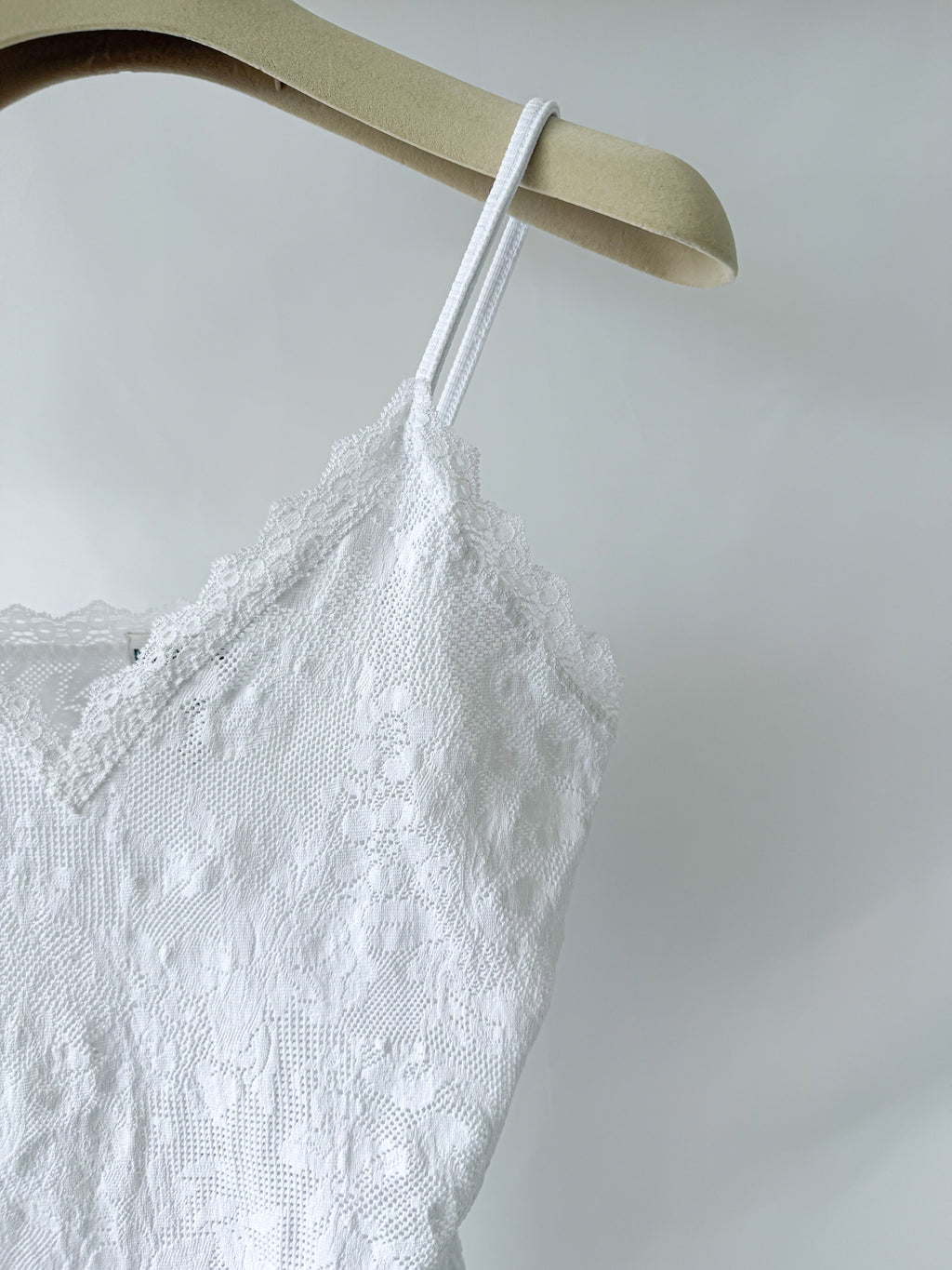 Pain De Sucre White French Lace Camisole Slip Top