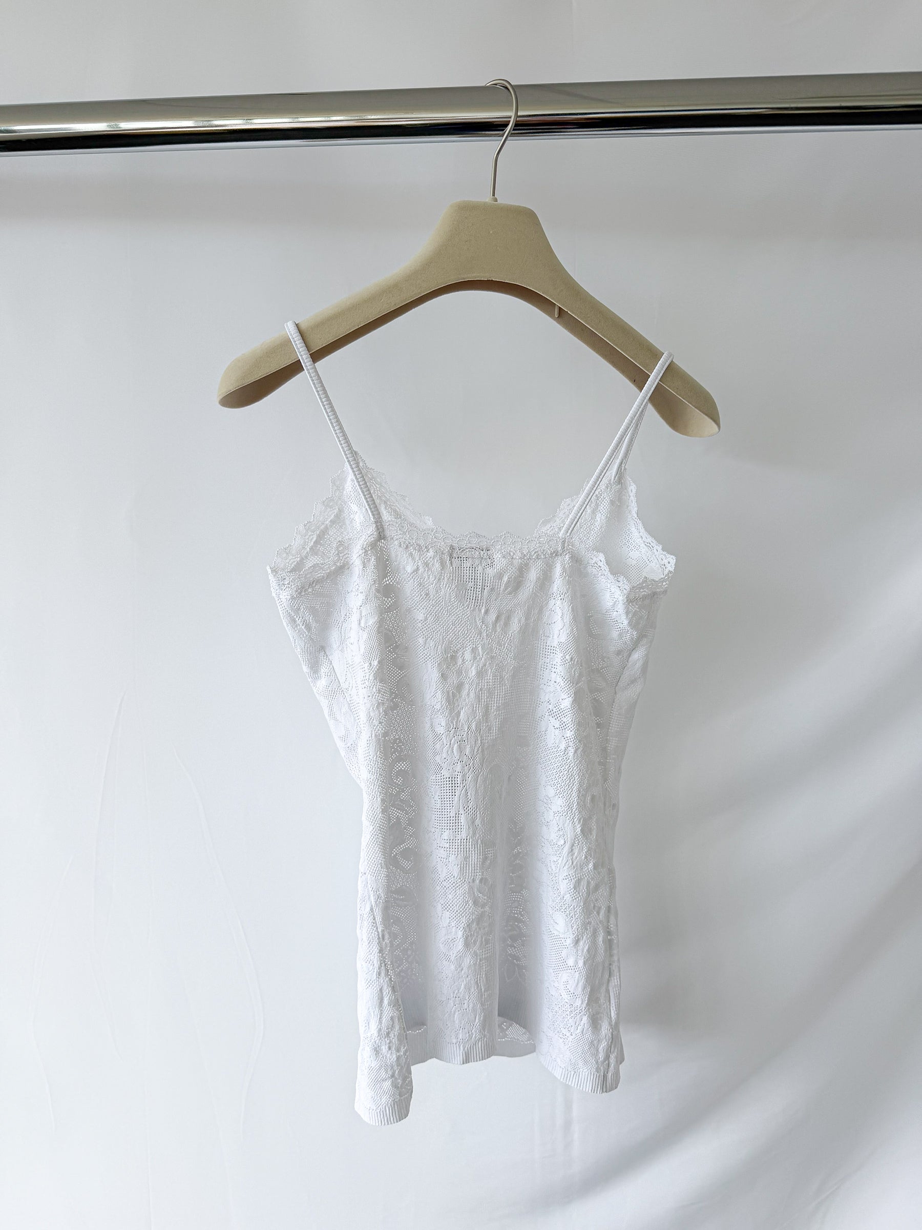 Pain De Sucre White French Lace Camisole Slip Top