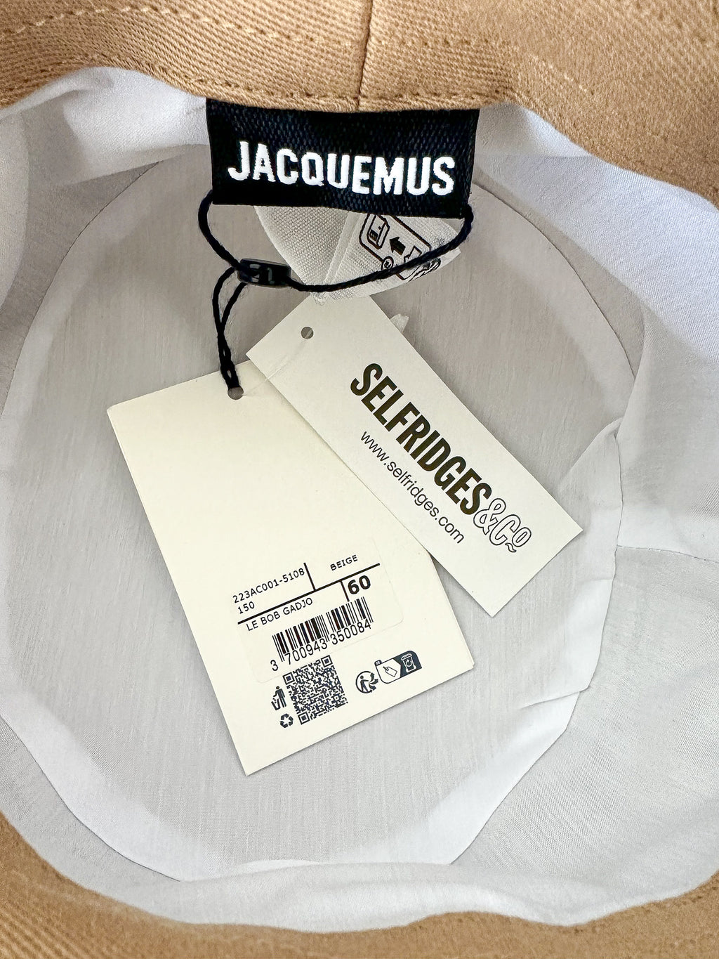 Bob beige Jacquemus Le Bob Gadjo avec logo en relief