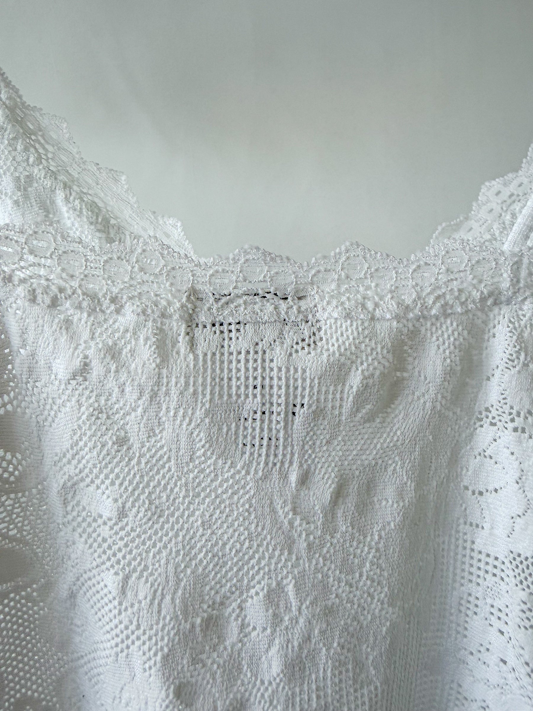 Pain De Sucre White French Lace Camisole Slip Top