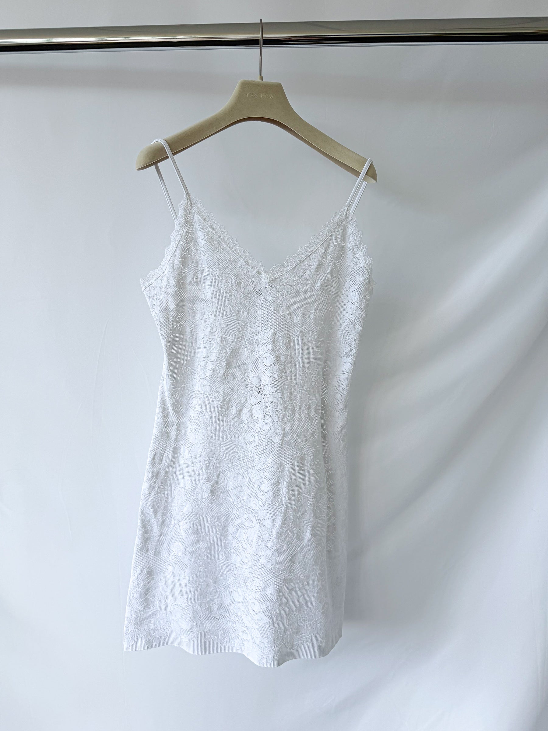 Pain De Sucre White French Lace Slip Dress In Jasun
