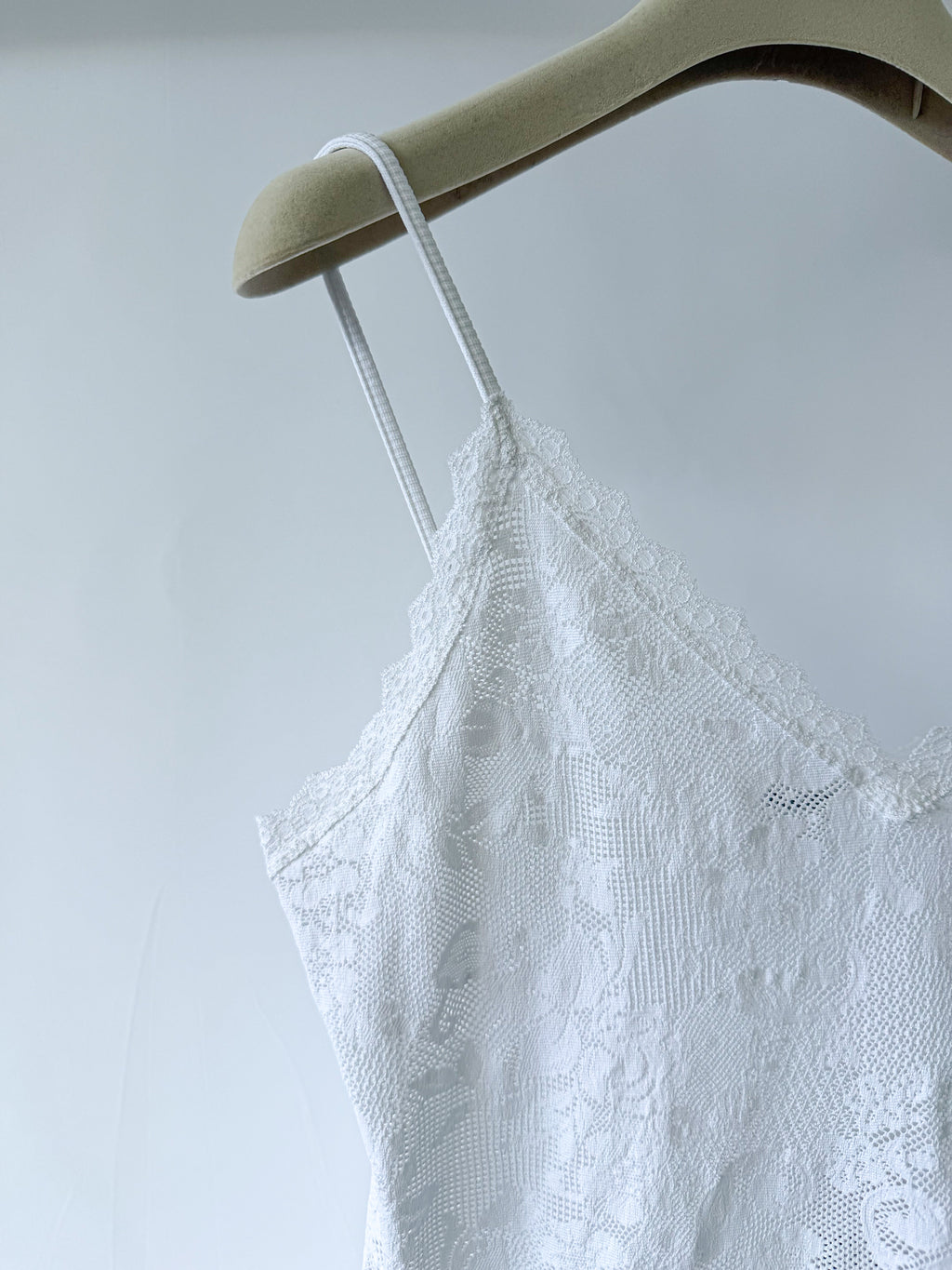 Pain De Sucre White French Lace Slip Dress In Jasun