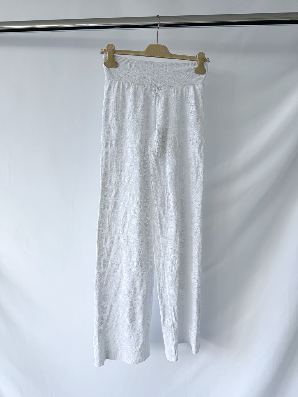 Pain De Sucre White Lace Beach Trousers in Timea