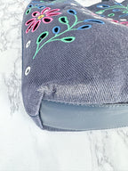 Chloé Kamilla North/South Floral Broderie Anglaise Embroidered Linen Tote Crossbody Handbag