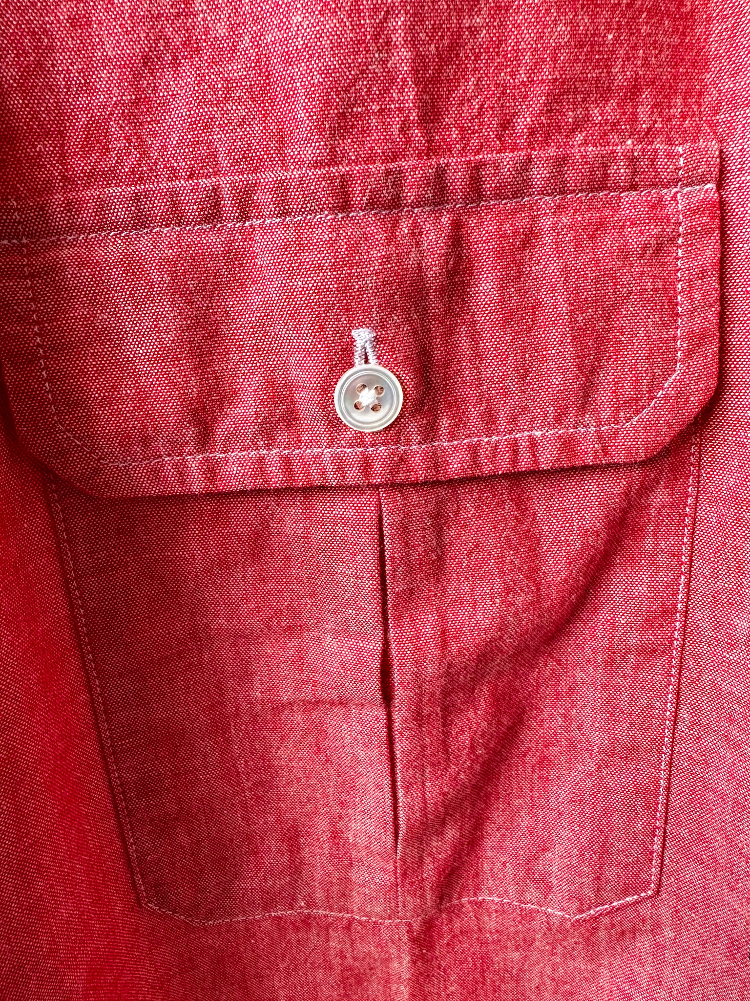 Drake's Red Cotton Double Pocket Long Sleeve Shirt - House Of Huntington