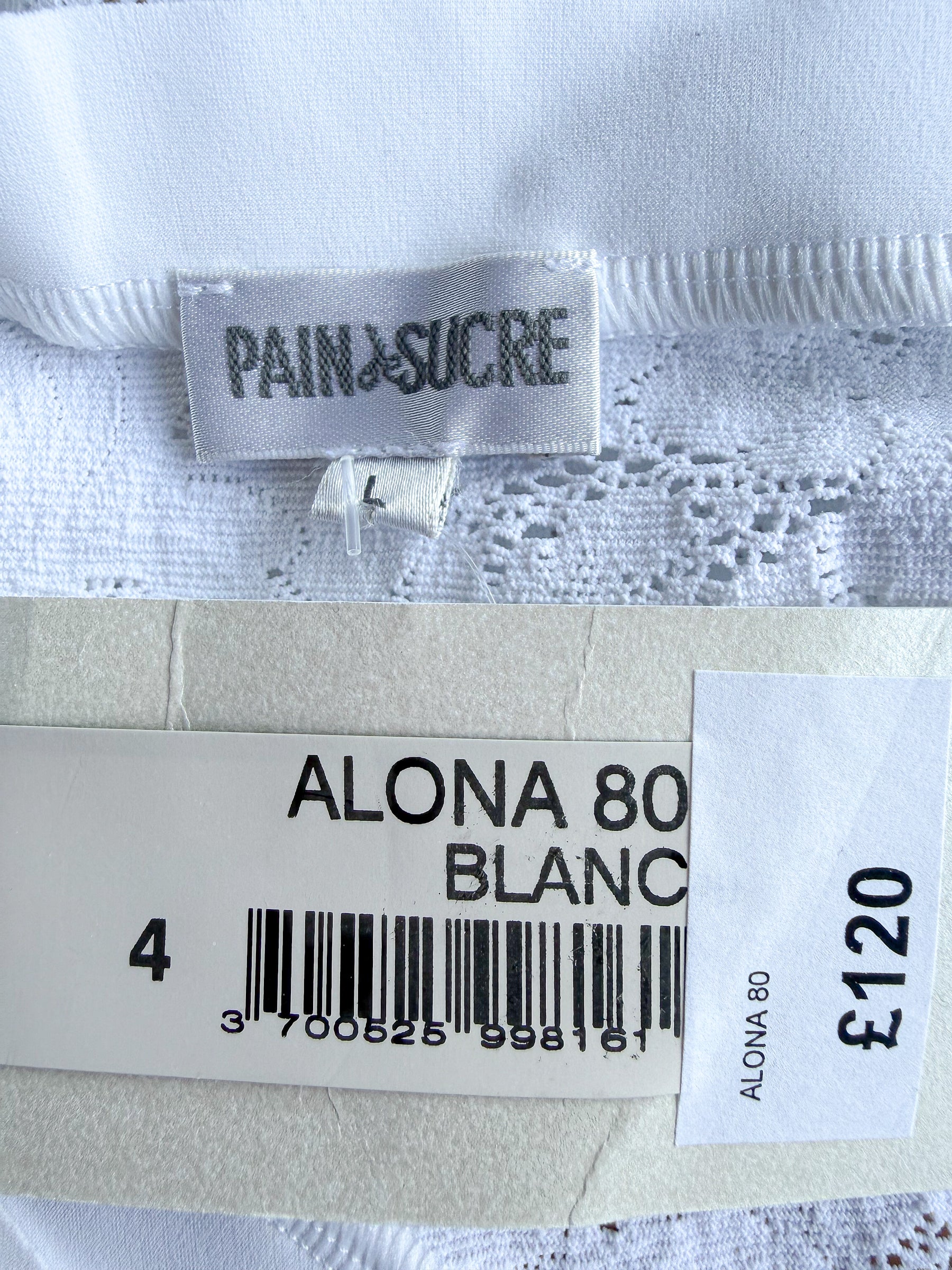 Pain De Sucre Alona Weißer Spitzen-Camisole-Tanga-Body-Top