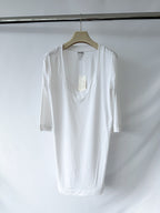 Pain De Sucre White Loose Cut V-Neck Beach Coverup Dress in Nessa