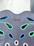 Chloé Kamilla North/South Floral Broderie Anglaise Embroidered Linen Tote Crossbody Handbag