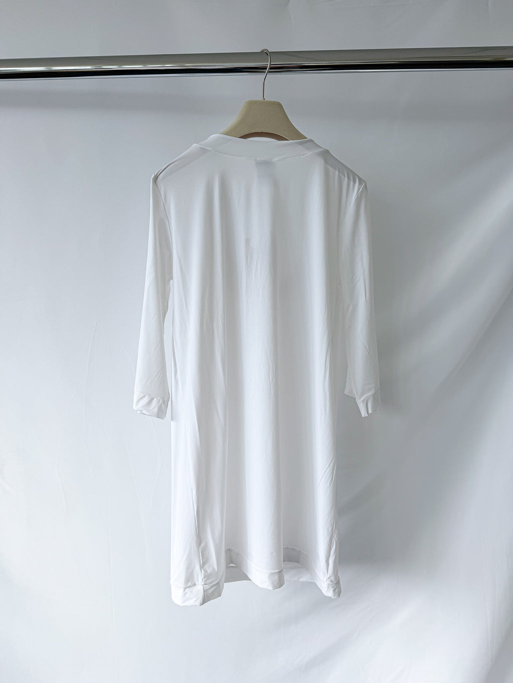 Pain De Sucre White Loose Cut V-Neck Beach Coverup Dress in Nessa