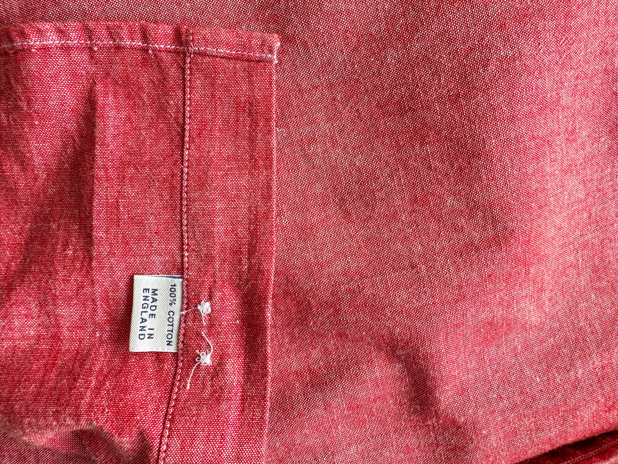 Drake's Red Cotton Double Pocket Long Sleeve Shirt - House Of Huntington