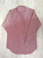 Drake's Red White Houndstooth Brushed Cotton Wool Long Sleeve Shirt - House Of Huntington