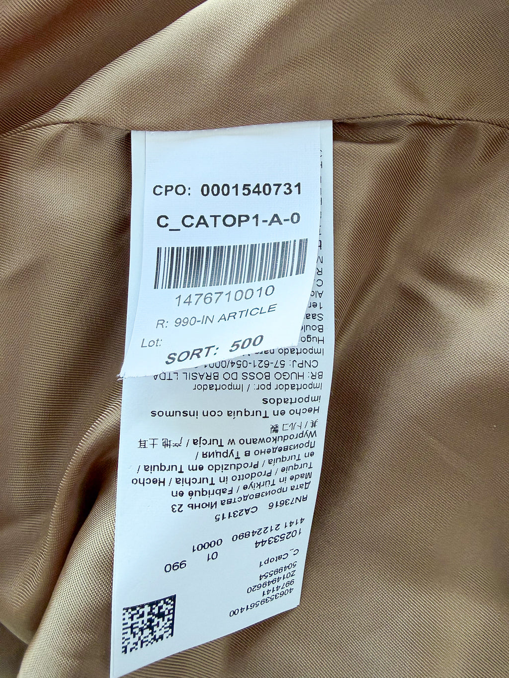 Hugo Boss Brown Tweed Over Coat