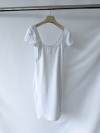 Pain De Sucre White Woven Towelling Stretch Summer Dress in Davia