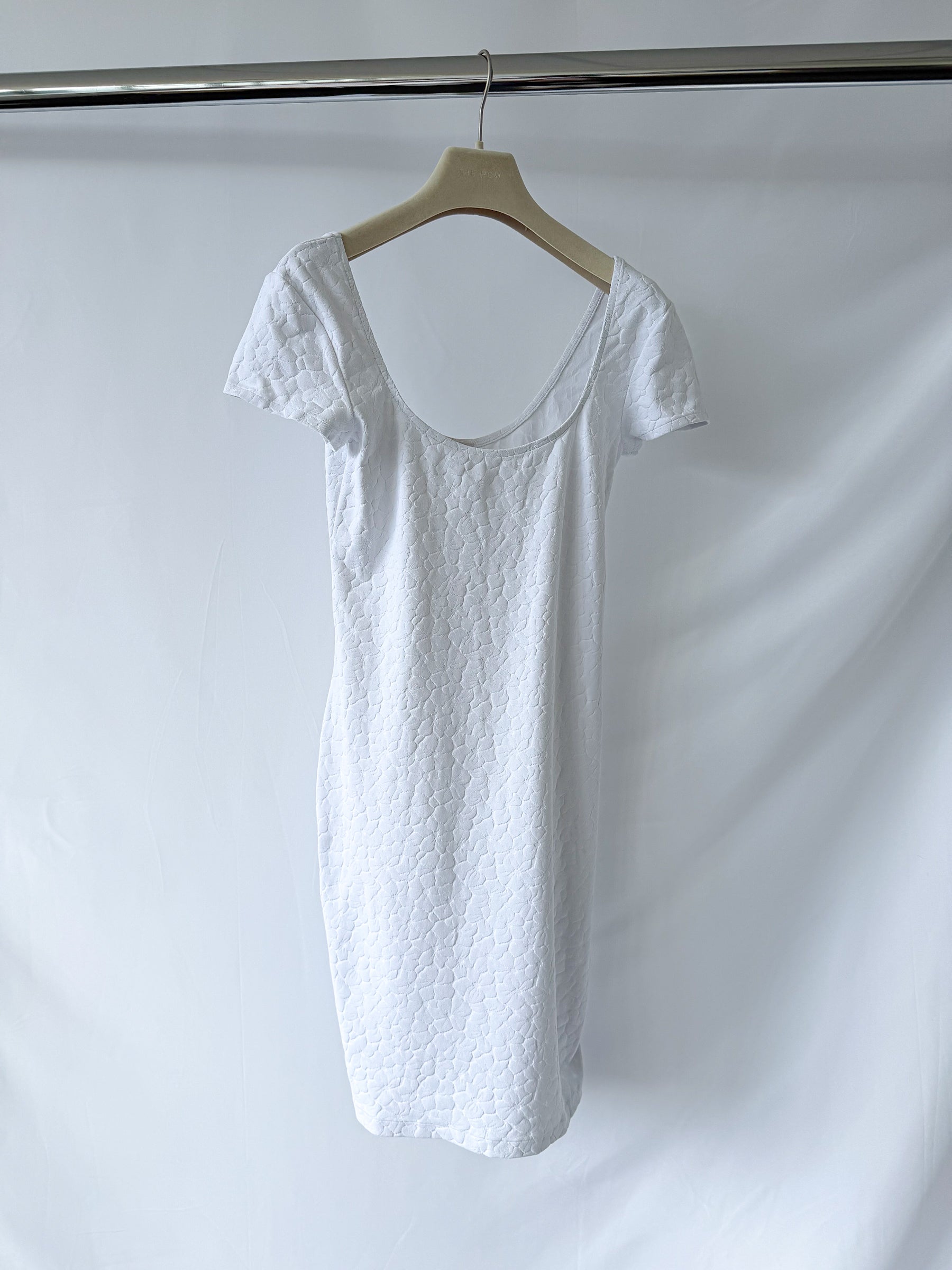 Pain De Sucre White Woven Towelling Stretch Summer Dress in Davia