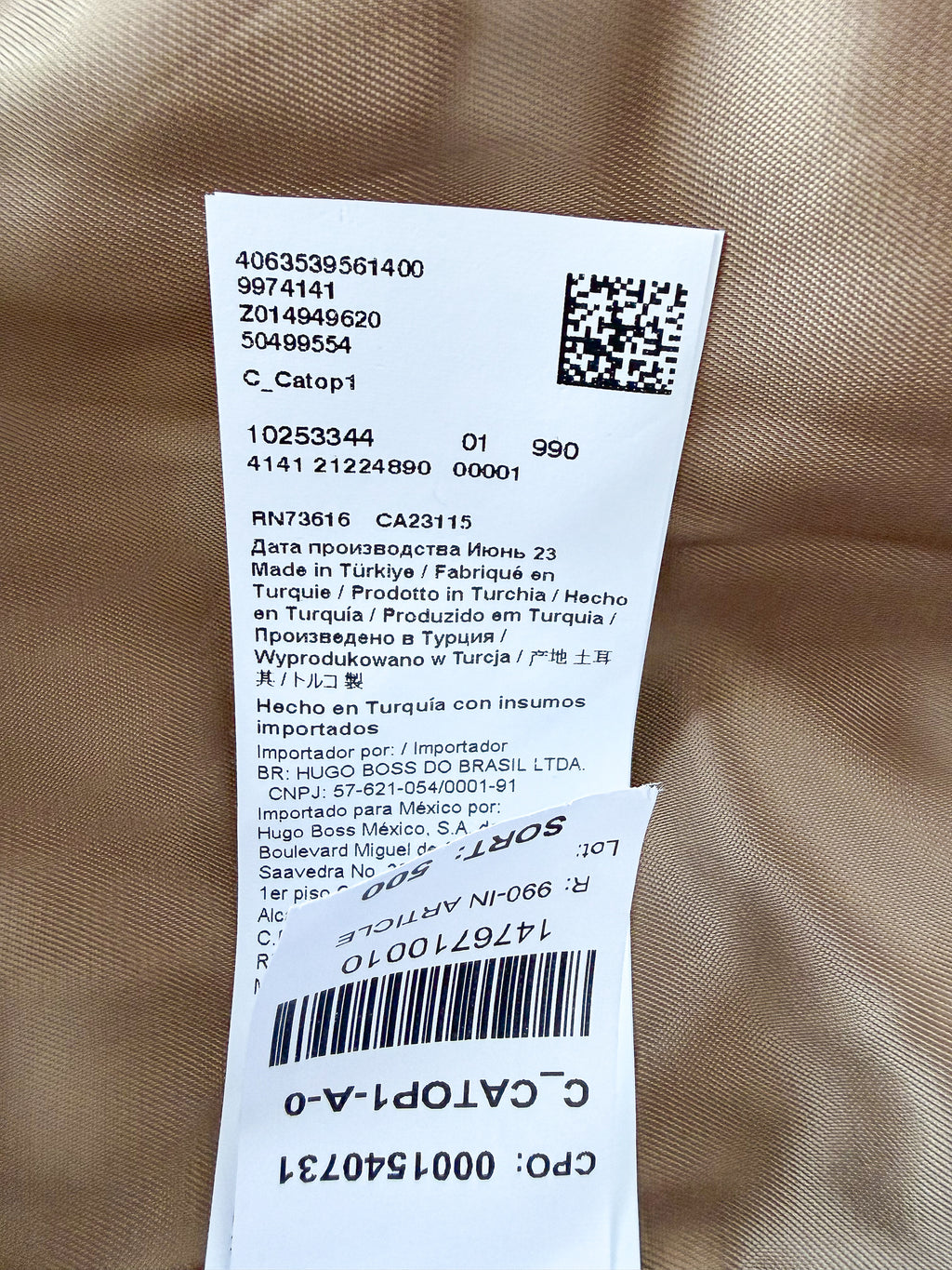 Hugo Boss Brown Tweed Over Coat