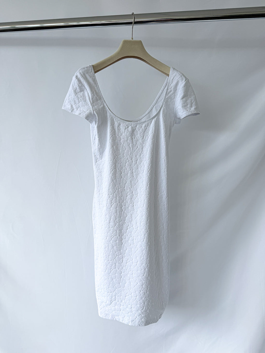Pain De Sucre White Woven Towelling Stretch Summer Dress in Davia