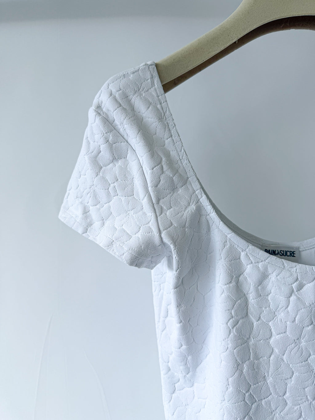 Pain De Sucre White Woven Towelling Stretch Summer Dress in Davia
