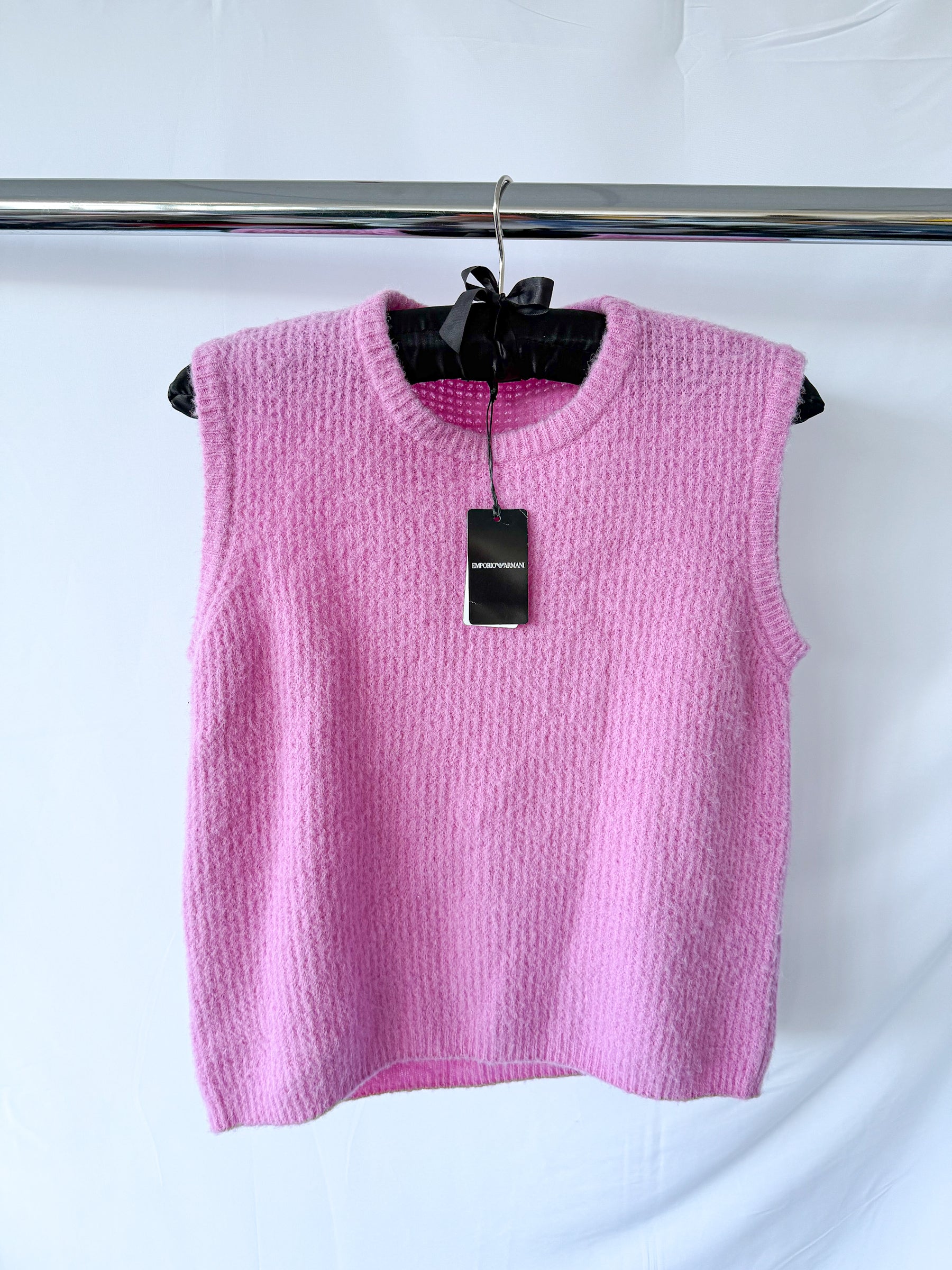 Emporio Armani Pink Alpaca Wool Vest Knitwear Top