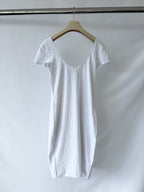 Pain De Sucre White Woven Towelling Stretch Summer Dress in Davia