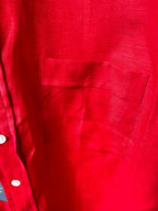 Drake's Red Linen Long Sleeve Shirt - House Of Huntington