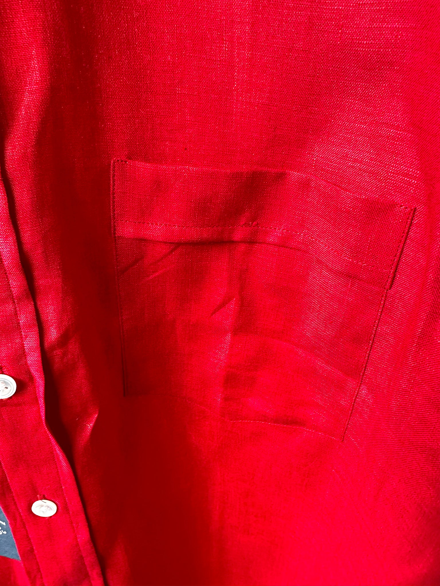Drake's Red Linen Long Sleeve Shirt - House Of Huntington