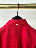 Drake's Red Linen Long Sleeve Shirt - House Of Huntington