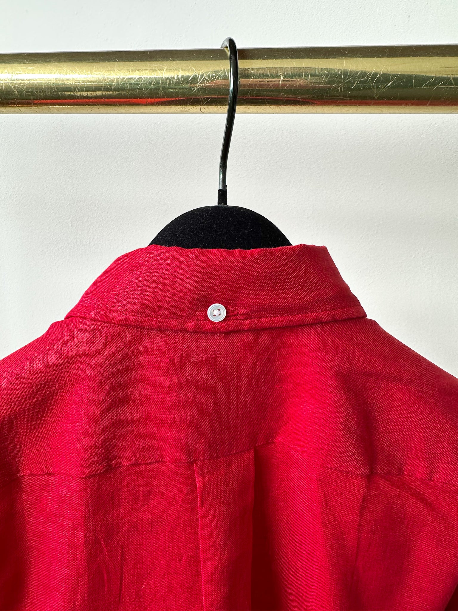Drake's Red Linen Long Sleeve Shirt - House Of Huntington