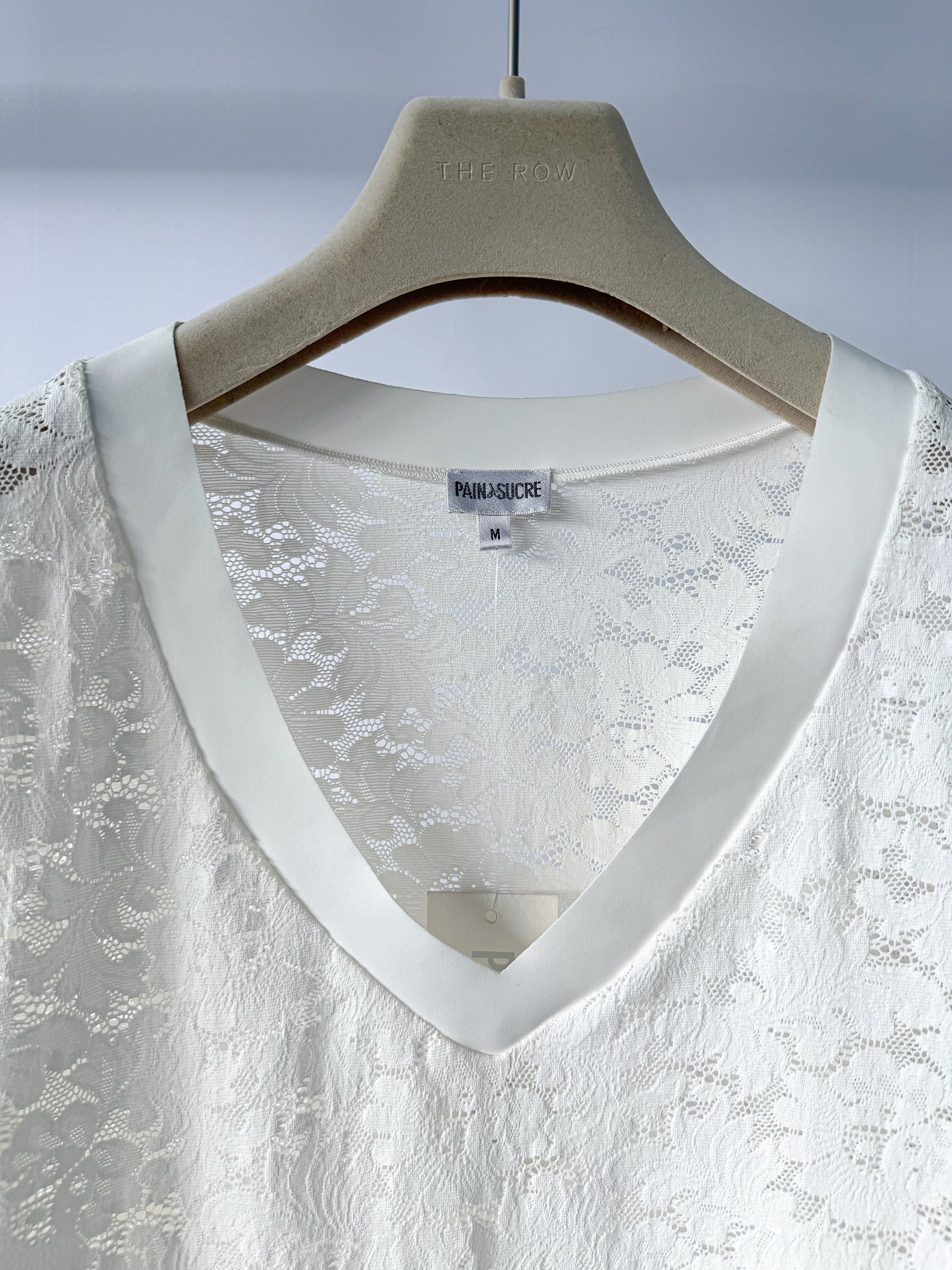Pain De Sucre Foam White French Lace Long Sleeve Coverup Beach Dress in Whitney