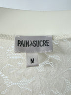 Pain De Sucre Foam White French Lace Long Sleeve Coverup Beach Dress in Whitney