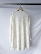 Pain De Sucre Foam White French Lace Long Sleeve Coverup Beach Dress in Whitney