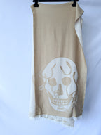 Alexander Mcqueen Beige Wool Scull Scarf
