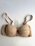 Pain De Sucre Brown Lace Bra in Lua Biscuit