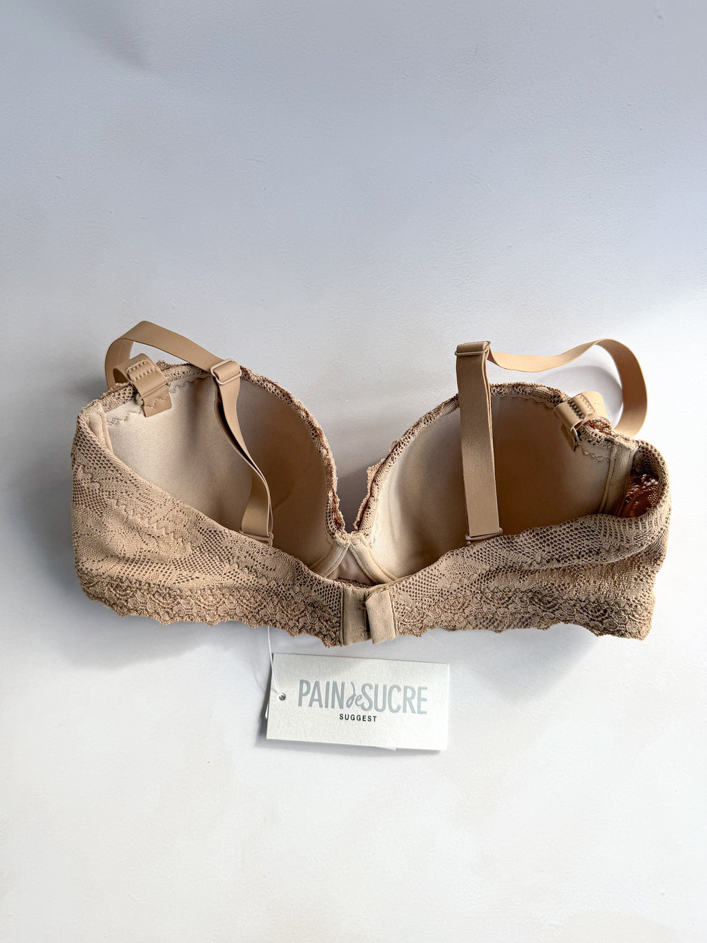 Pain De Sucre Brown Lace Bra in Lua Biscuit