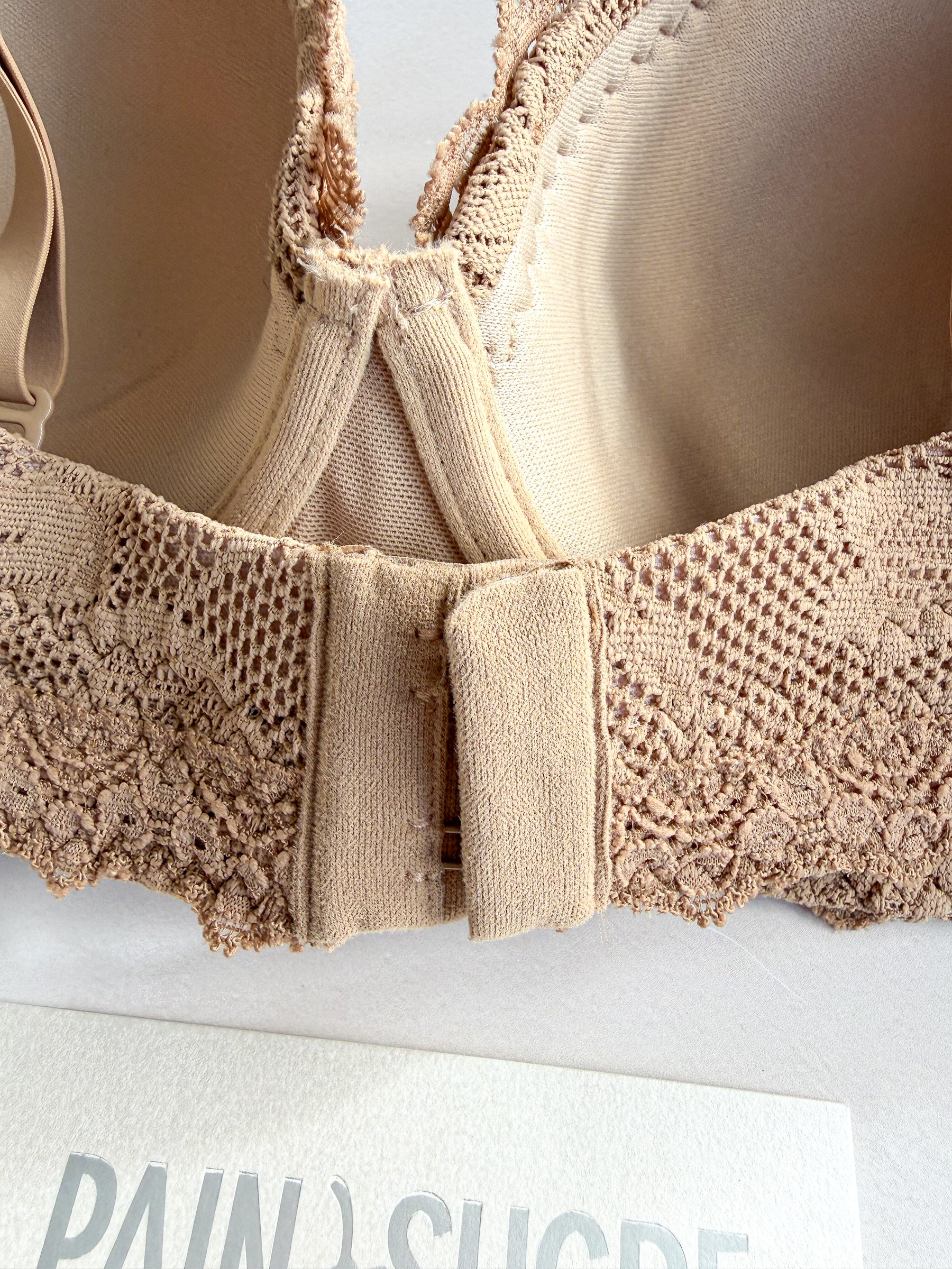Pain De Sucre Brown Lace Bra in Lua Biscuit