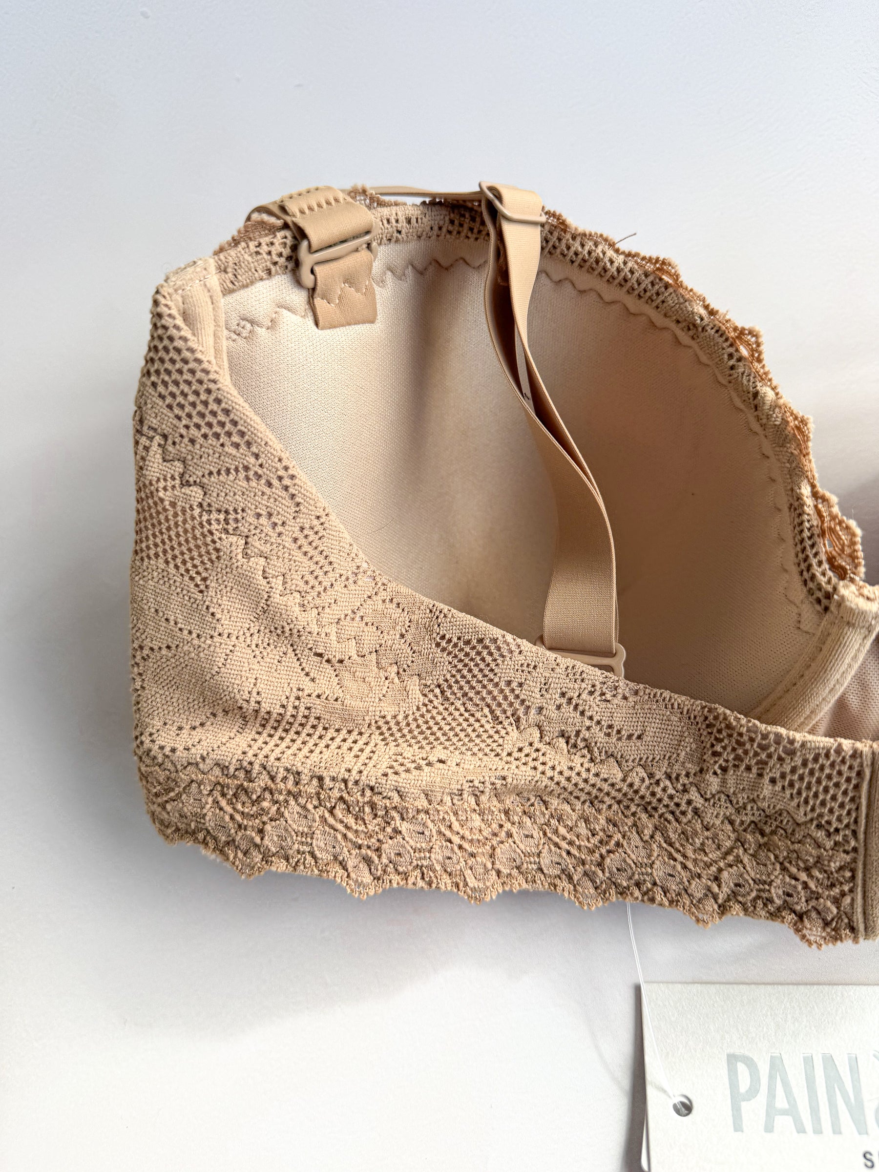 Pain De Sucre Brown Lace Bra in Lua Biscuit