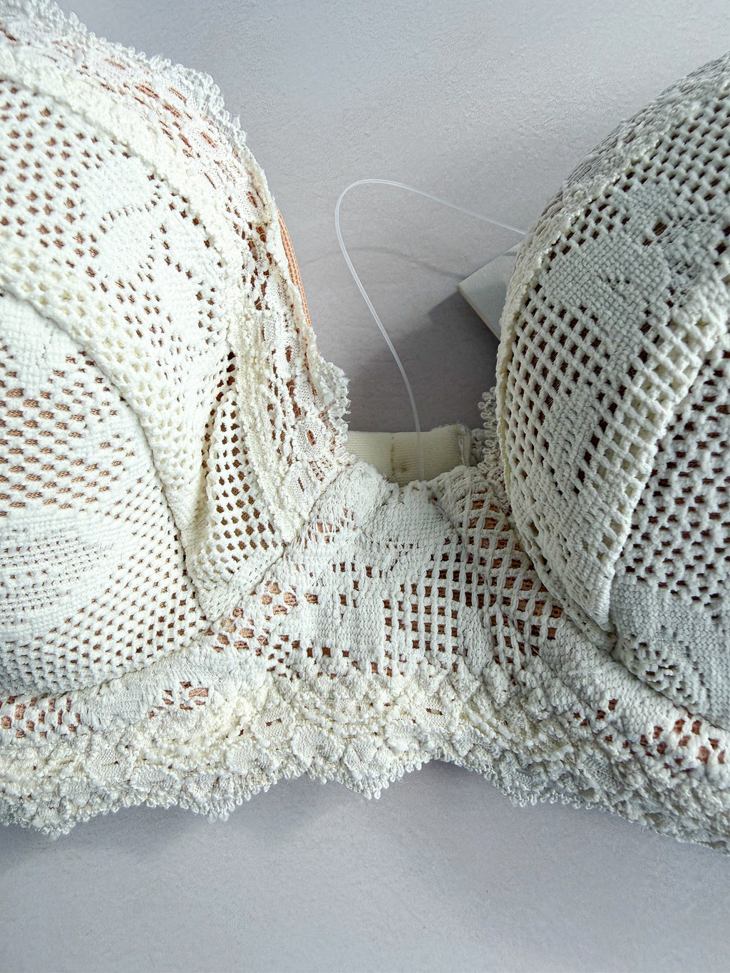 Pain De Sucre French Lace Ecru White Padded Bra in Dean