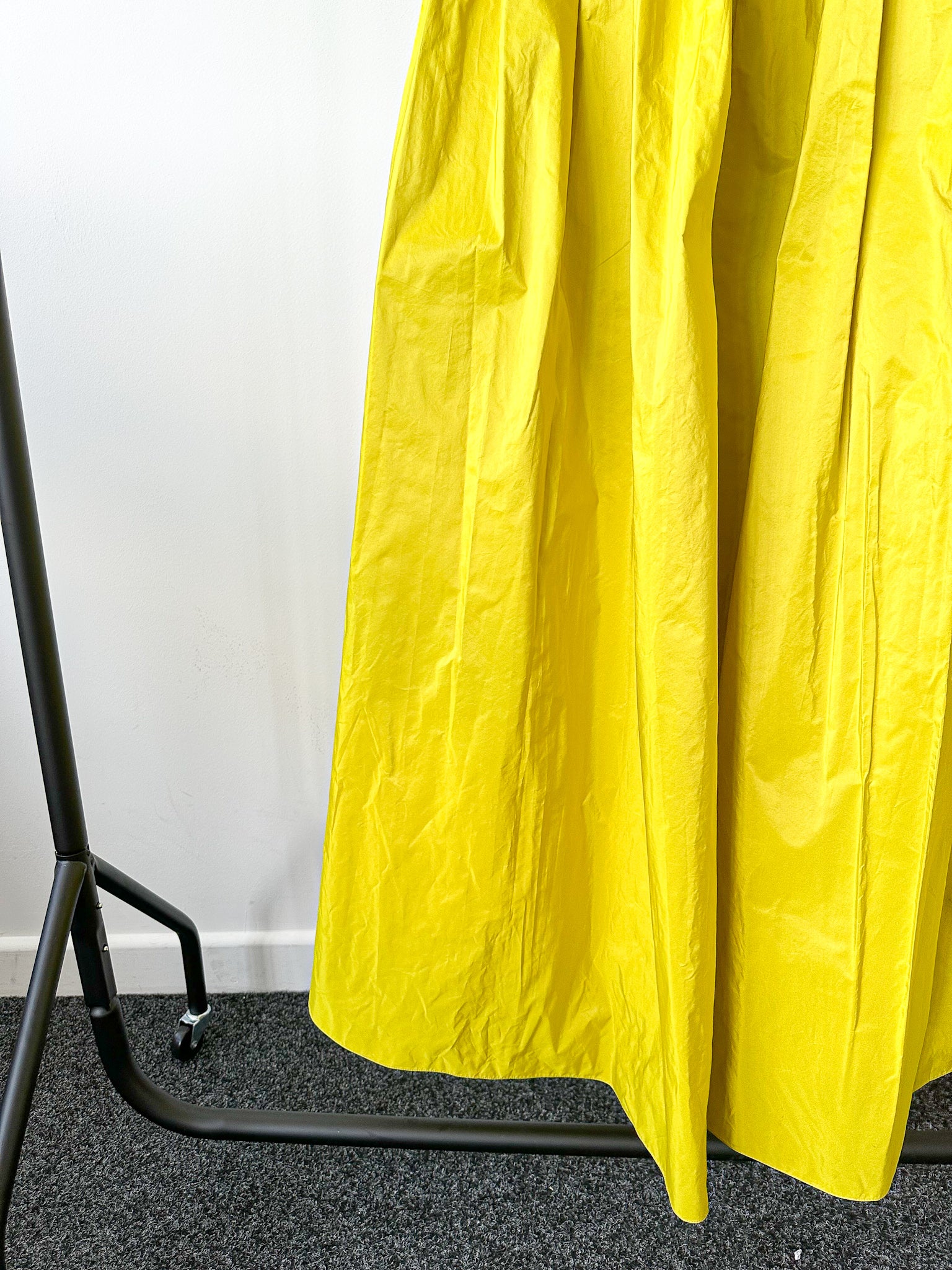 Elie Saab Lime Green Ruffle Detail Off Shoulder Open Leg Formal Gown AW23/24 - House Of Huntington