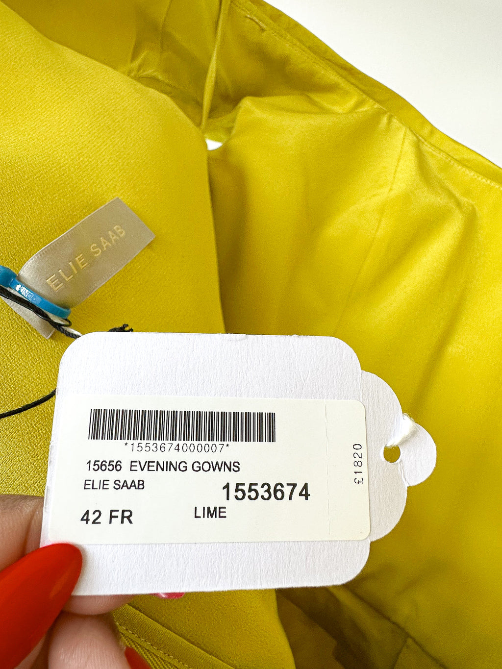 Elie Saab Lime Green Ruffle Detail Off Shoulder Open Leg Formal Gown AW23/24 - House Of Huntington