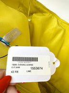 Elie Saab Lime Green Ruffle Detail Off Shoulder Open Leg Formal Gown AW23/24 - House Of Huntington