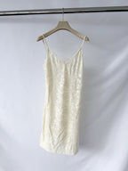 Pain De Sucre Ecru White French Lace Slip Dress In Jasun