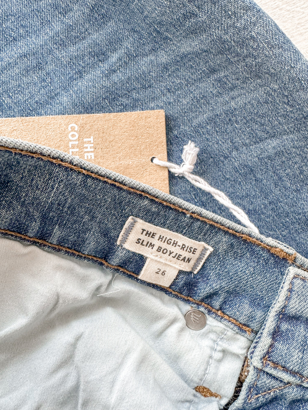 Madewell High-Rise Slim Raebrook Wash Boyjean Relaxed Leg Denim Jeans - House Of Huntington