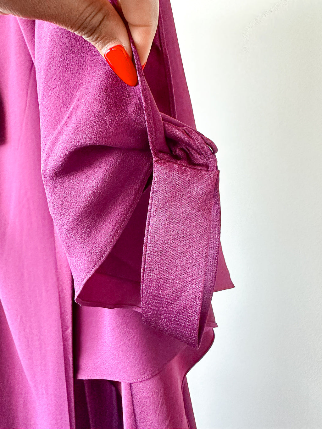 Taller Marmo Purple One Shoulder Ruffle Detail Dress - House Of Huntington