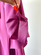 Taller Marmo Purple One Shoulder Ruffle Detail Dress - House Of Huntington
