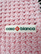 Casablanca Tennis Club Pink Knit Mouline Logo Patch Mini Crochet Dress
