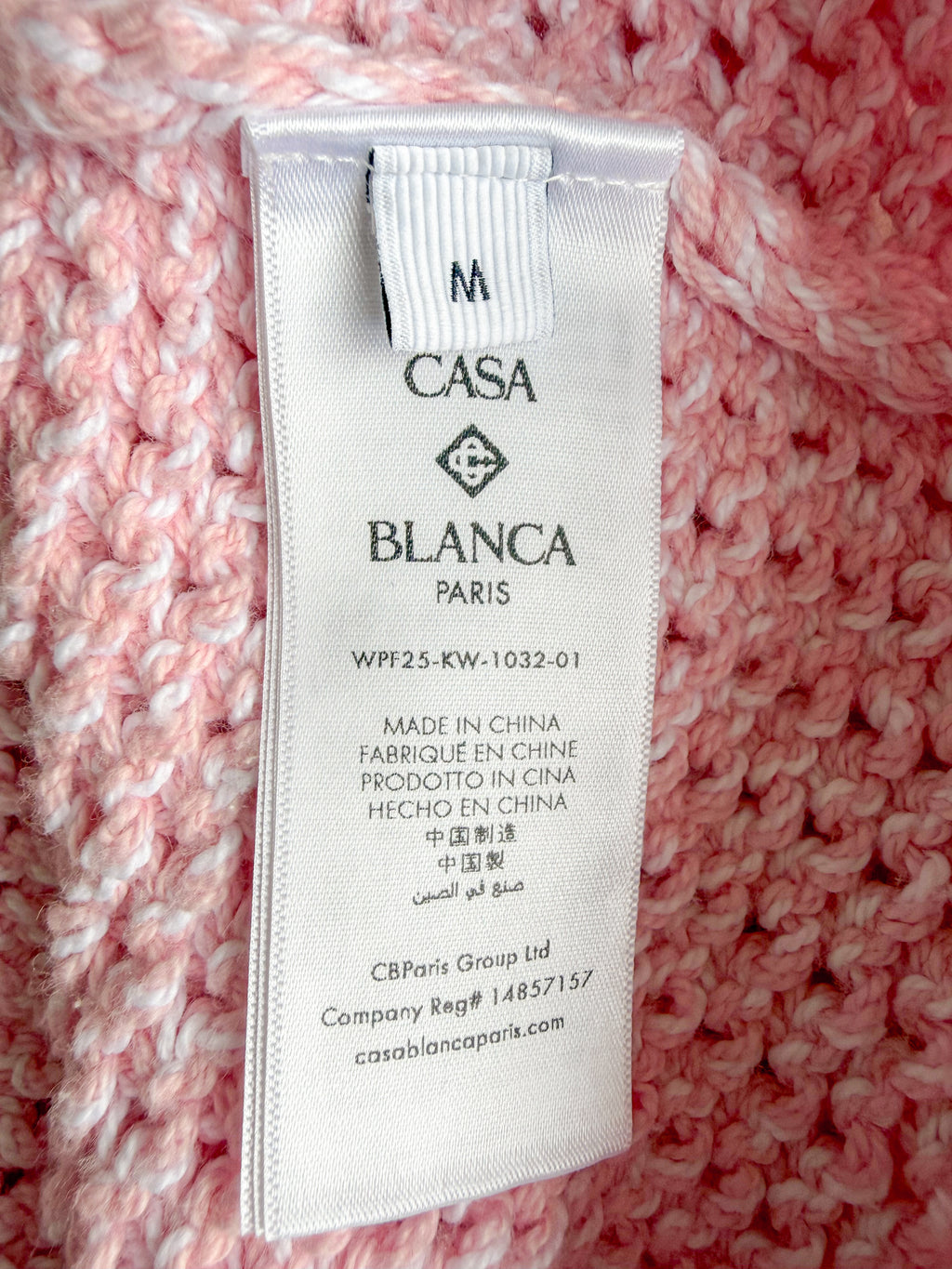 Casablanca Tennis Club Pink Knit Mouline Logo Patch Mini Crochet Dress