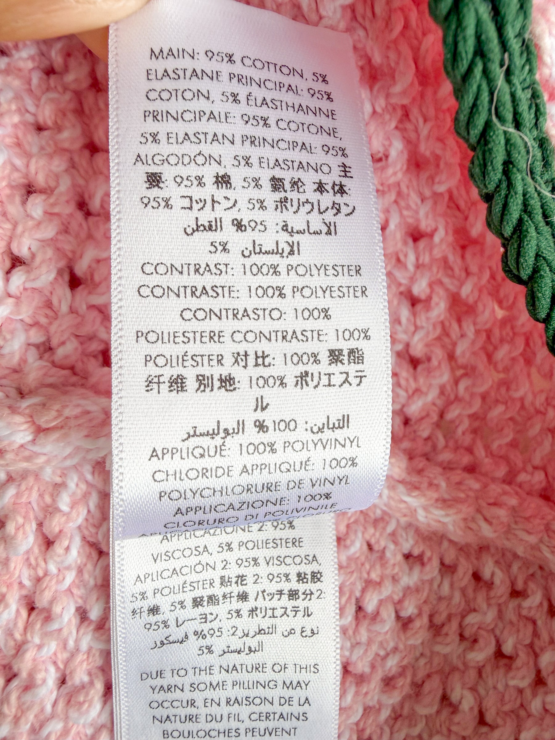 Casablanca Tennis Club Pink Knit Mouline Logo Patch Mini Crochet Dress